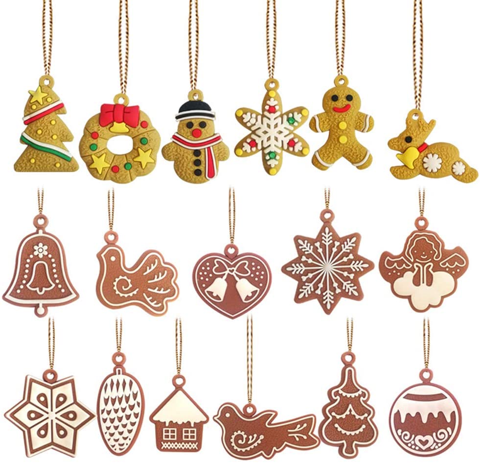 Ginger bread Man Decorations Christmas Ornaments Deer Snowman Xmas Tree Pendant Charm Hanging Ornament Decorations