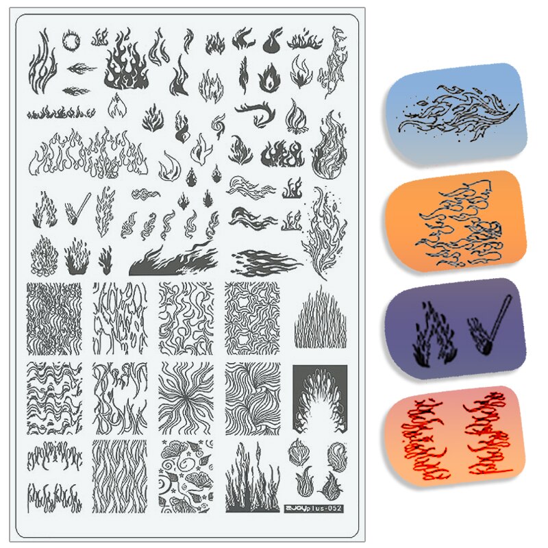 Placas de estampación de uñas de estilo chino Flame Lucky Clould imagen plantilla para decoración de uñas sello Acero inoxidable Nail Art Print Tools: 052