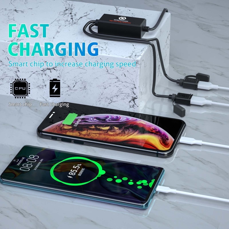 Waterdichte 12V Motorfiets Dual QC3.0 Usb Fast Charger Sae Naar Usb Adapter Quick Charger Voor Mobiele Telefoon Tablet Gps en Meer