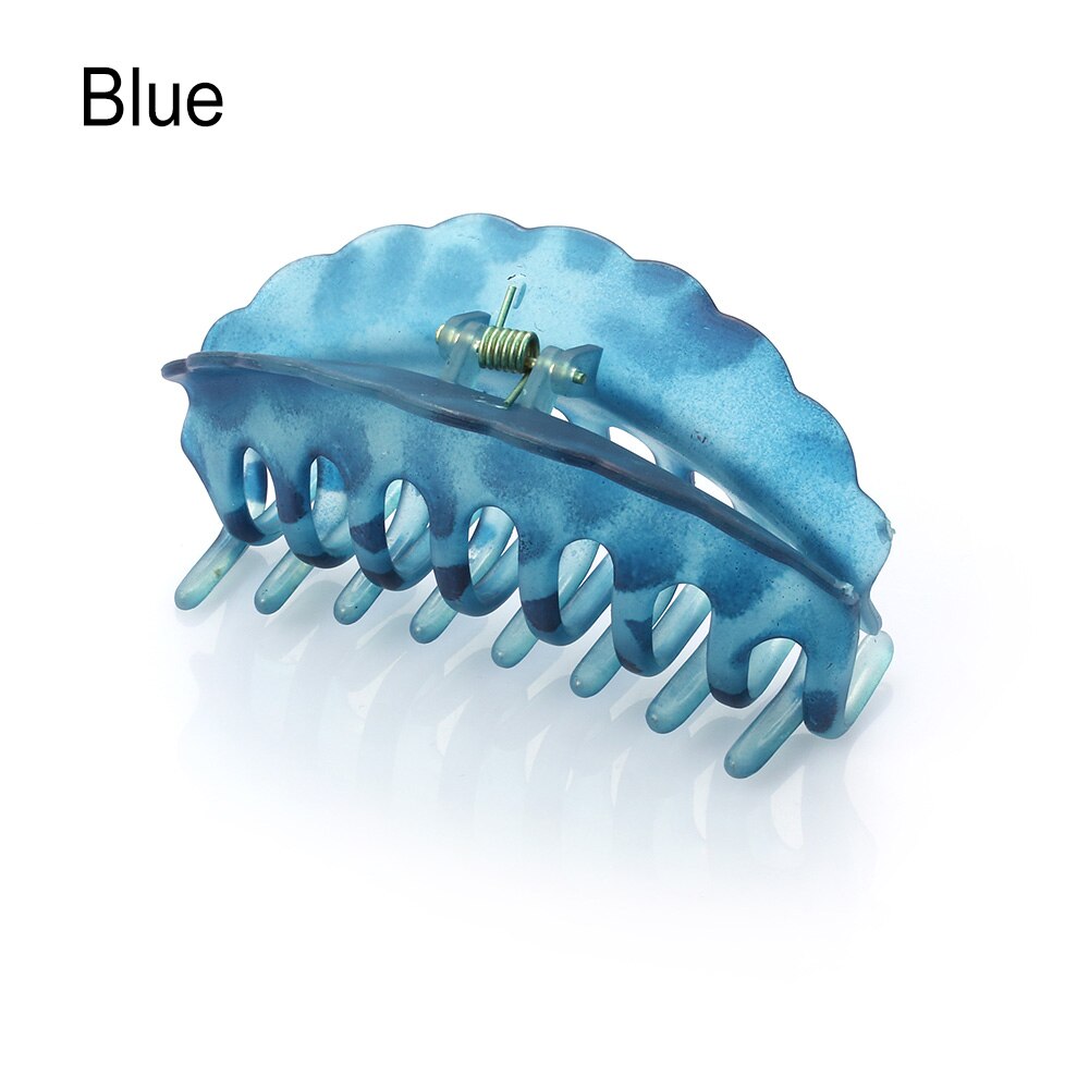 1pc Barrette Crab Clamp Clips Girls Hair Updo Hairpin Hairdress Styling Tool Women Hair Claw Banana Hair Clips: Blue