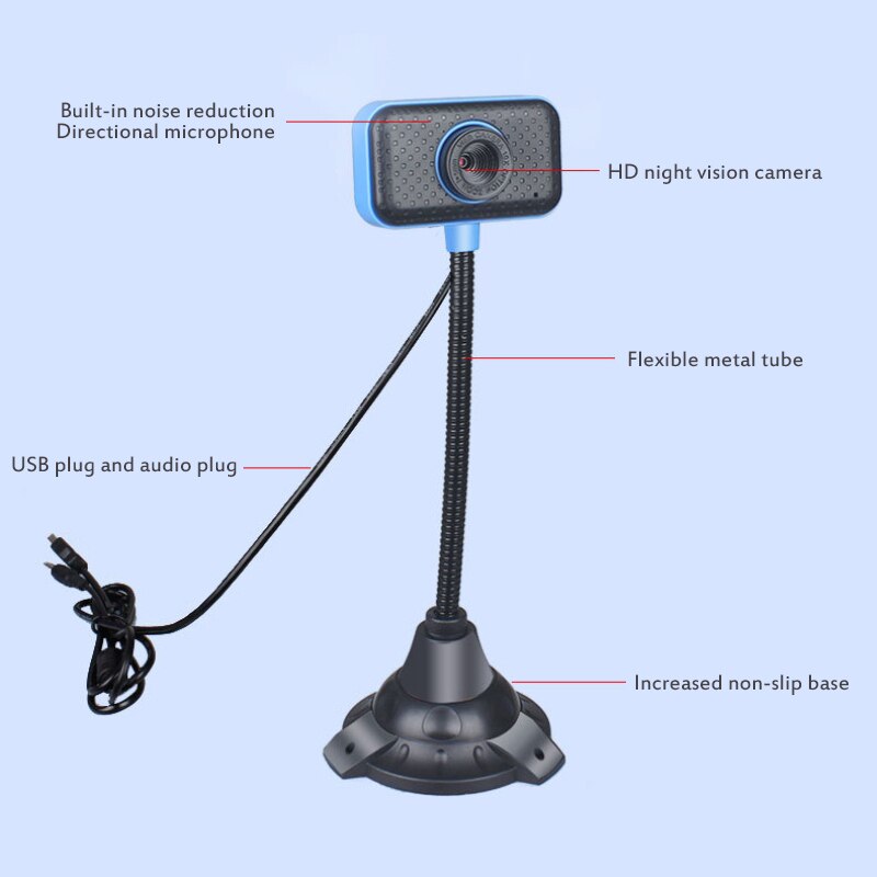 Usb 480P Webcam Met Ingebouwde Ruisonderdrukking Microfoon Nacht Functie Video Web Camera Led Voor Laptop Notebook pc