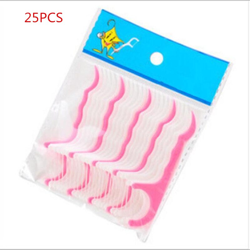 50PCS/40PCS/25PCS/20PCS Floss Flosser Picks Teeth Toothpicks Stick Tooth Clean Oral Care: Ivory