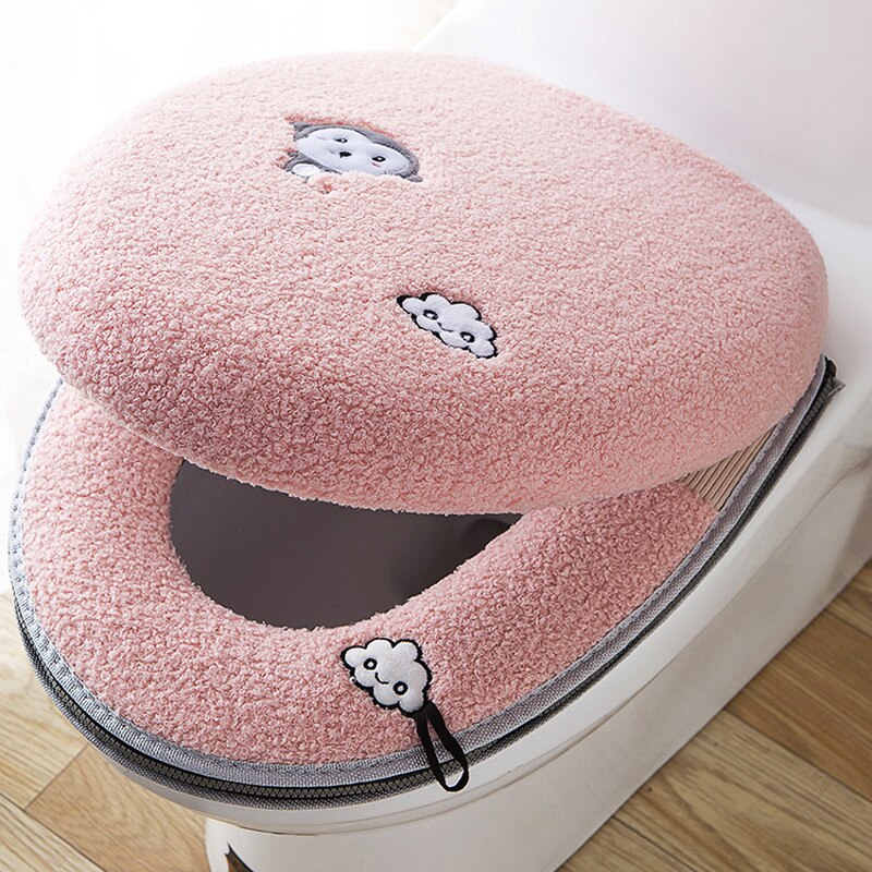 Toiletbril Mat Setbathroom Universele 2 Stks/set Kussen + Deksel Cover Warm Soft Wasbare Closestool Seat Case Winter Pad Bidet matten