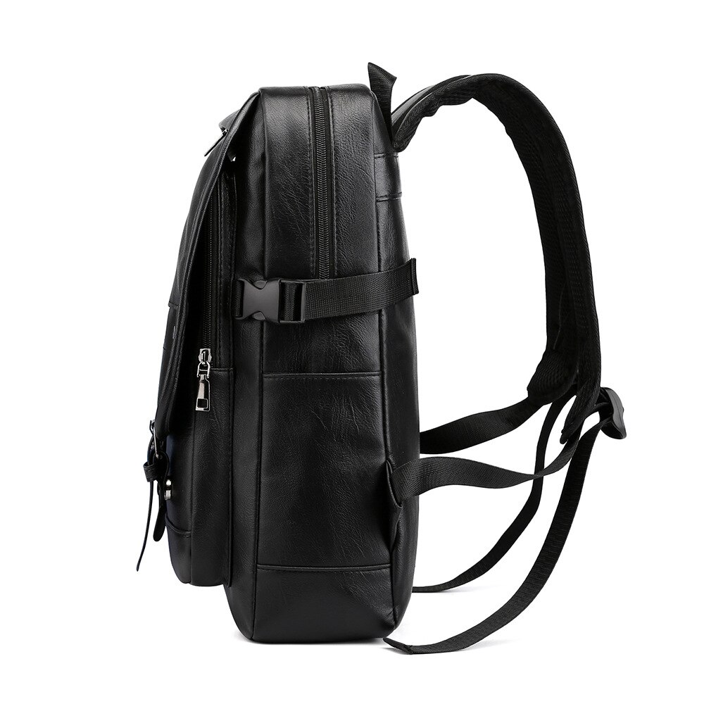 Waterdichte Pu Leer Heren Retro Rugzakken Leisure Zakelijke Laptop Schoudertassen College Student Schooltas