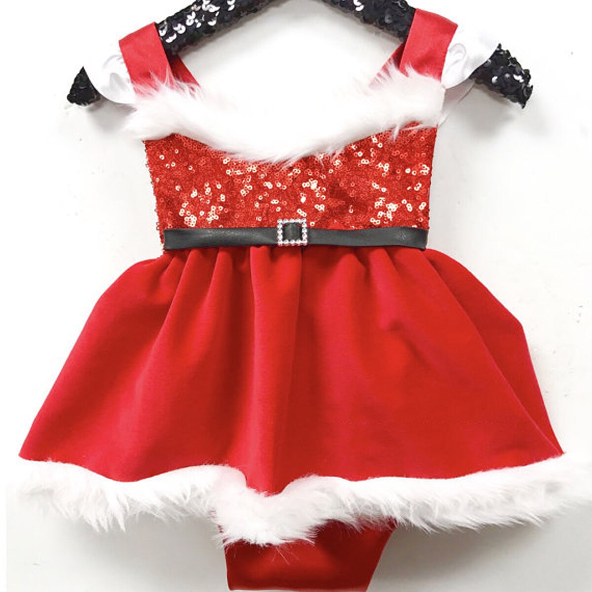 Pelele de Navidad para niñas pequeñas, vestido de Manga mariposa, vestido de lentejuelas para niñas pequeñas de 6 a 24 meses