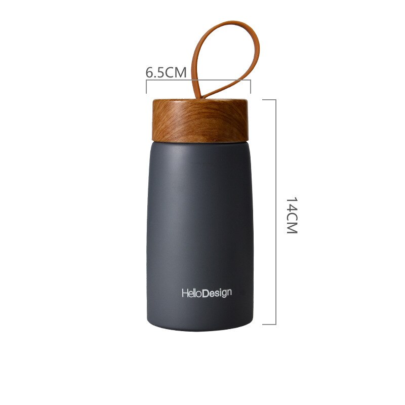280ml caneca de aço inoxidável garrafa térmica copo tumbler portátil vácuo garrafa térmica garrafa de água caneca de chá para o esporte ao ar livre acampamento viagem: Cinza