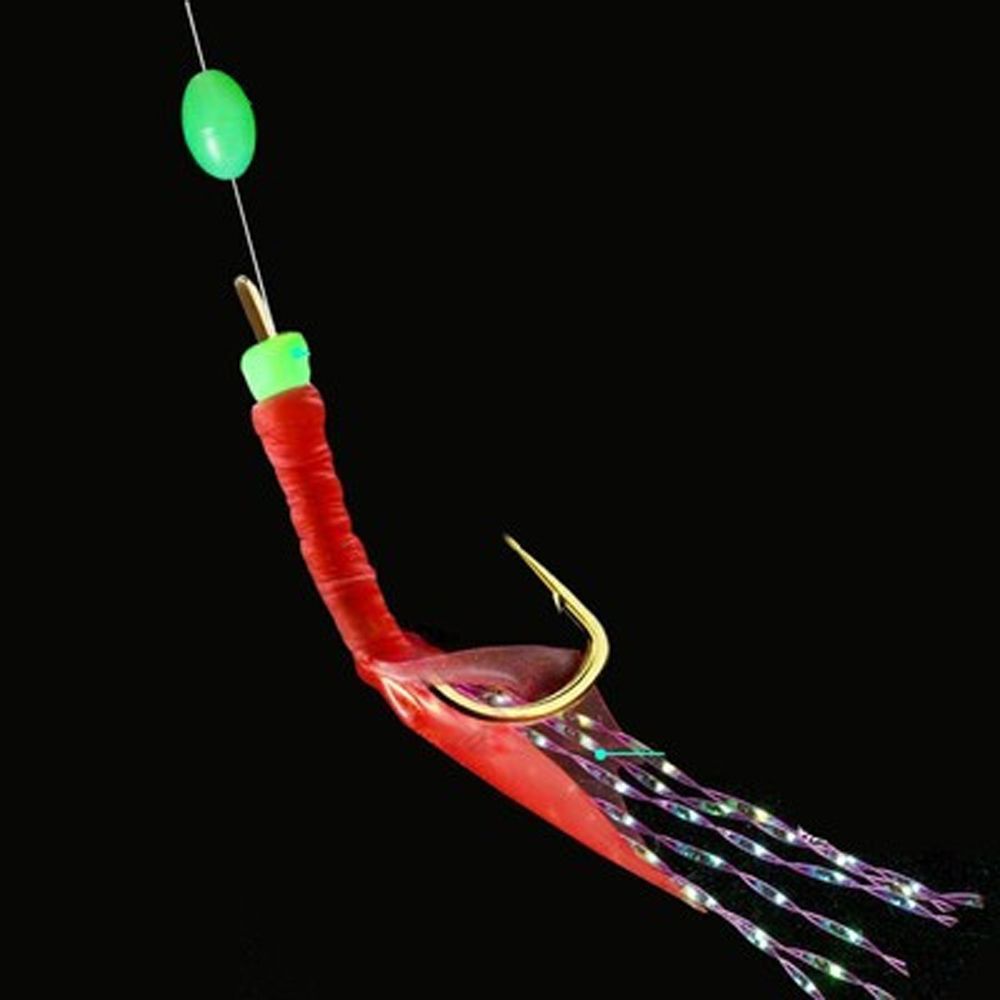 1Pack Sabiki Rigs Saltwater Artificial Fishing Lures Luminous Sea Bait Mackerel Pesca Tackle Fishskin String Hooks Feather Hook