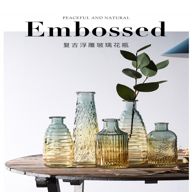Europäischen Hipster Geprägte transparent Glas Vase Wohnzimmer Blume Hause Dekoration Vasen Für HäNutzer Blumen Hochzeit Dekoration