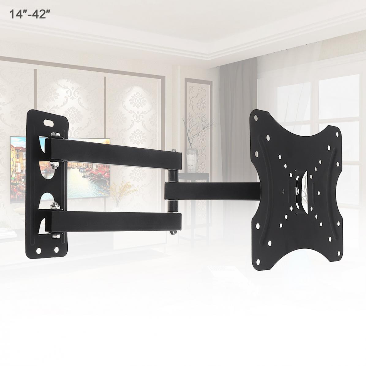 35KG Adjustable TV Wall Mount Bracket Flat Panel TV Frame 15 Degrees Tilt with Level for 14 - 42 Inch LCD LED Monitor Flat Pan