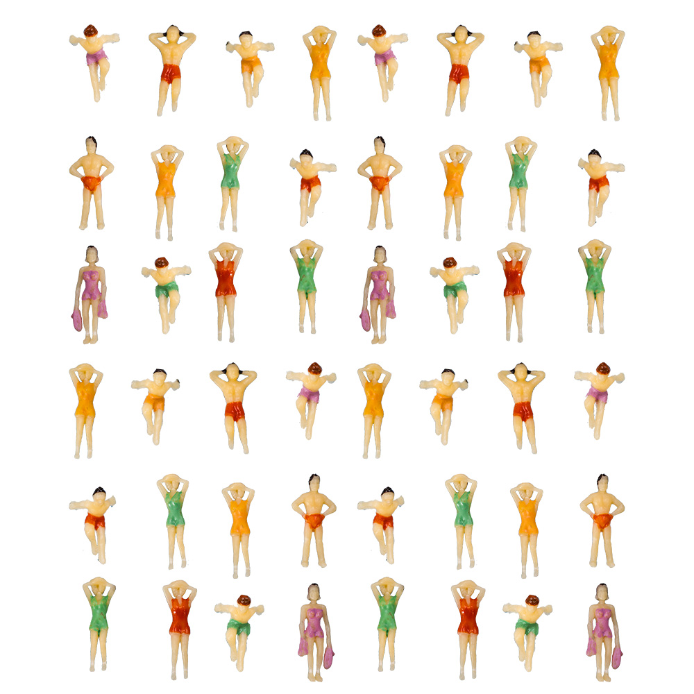 Escala 1:100 1:150, modelo de personas nadadas en miniatura, figuras de Material para mesa de arena de playa, de escena de paisaje, Kits de Diorama, 30 Uds.