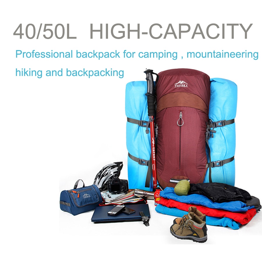 Backpack 40L Internal Frame Ultralight Waterproof Outdoor Mountaineering Hiking Traveling Climbing Camping with Rain Cover