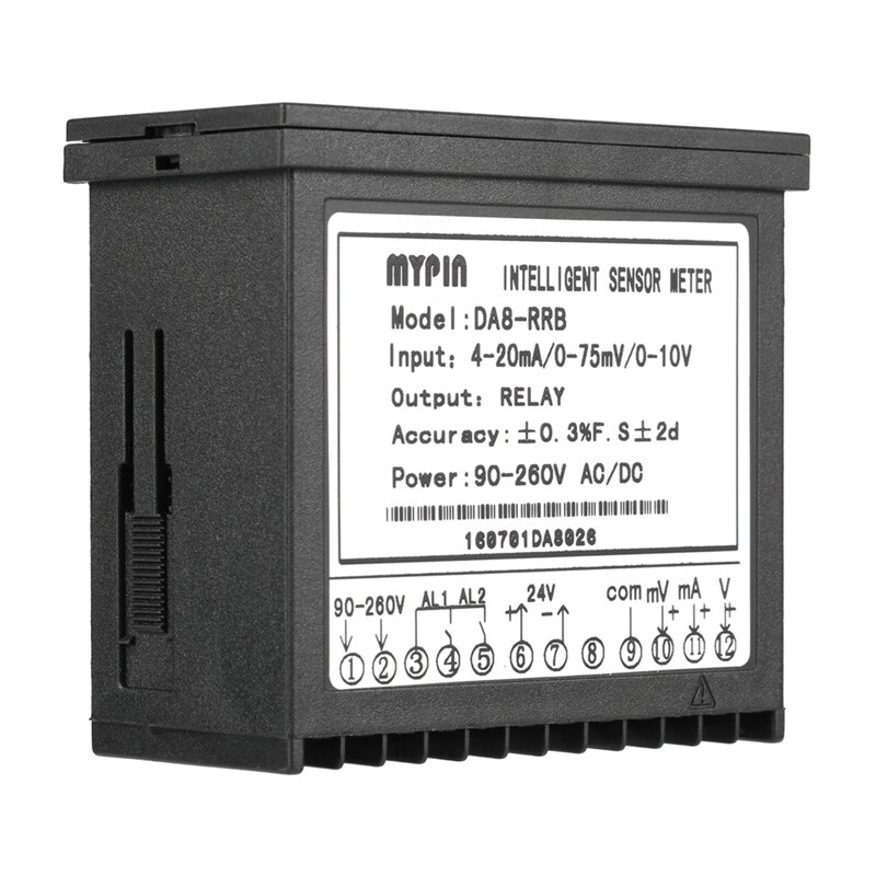 mypin Digital Sensor Meter Multi-Functional ligent Led Display 0-75Mv/4-20Ma/0-10V 2 Relay Alarm Output Da8-Rrb