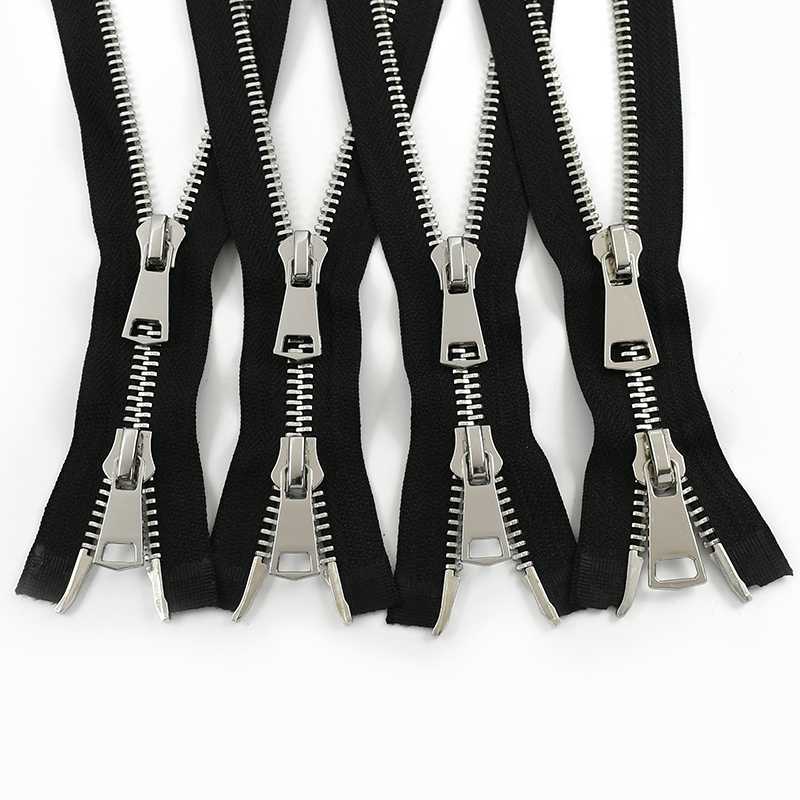 1Pc 70-100cm 8# Metal Zipper Double/Single Slider Open End Auto Lock Zippers for Bag Jacket Sewing Closures Zip Cloth Accessory: Antique Brass / Option4