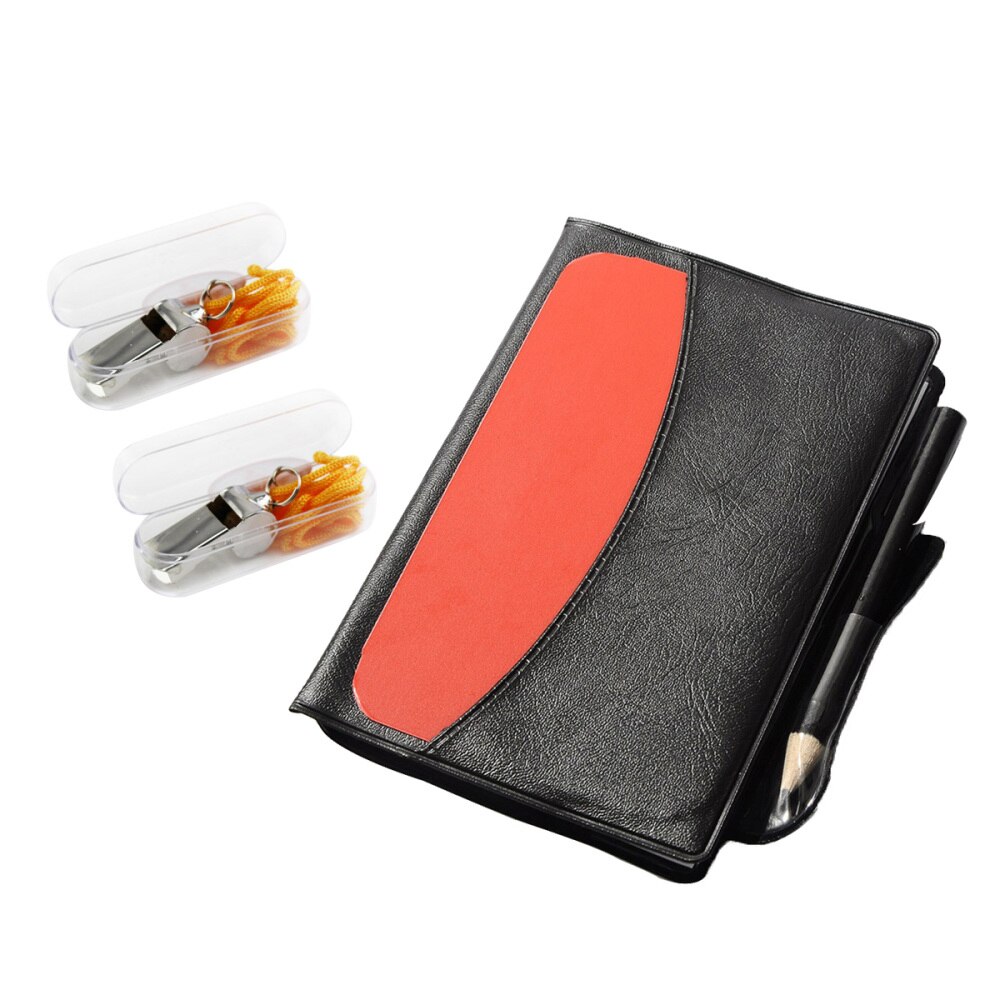 Referee Card Set Durable Portable Referee Whistle Red And Yellow Cards Judge Flipping Card for Referee Football Mat