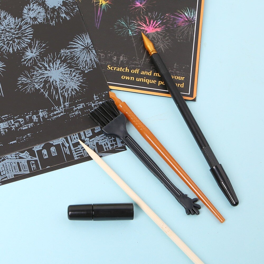 5Pcs Painting Drawing Scratch Arts Set Stick Scraper Pen Tools interesting DIY Necessaries Products