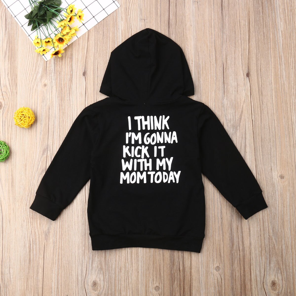 Otoño niño chico bebé niño Niñas Ropa con capucha manga larga letra impresión Top Sudadera con capucha carta Casual sudadera: A / 12 meses