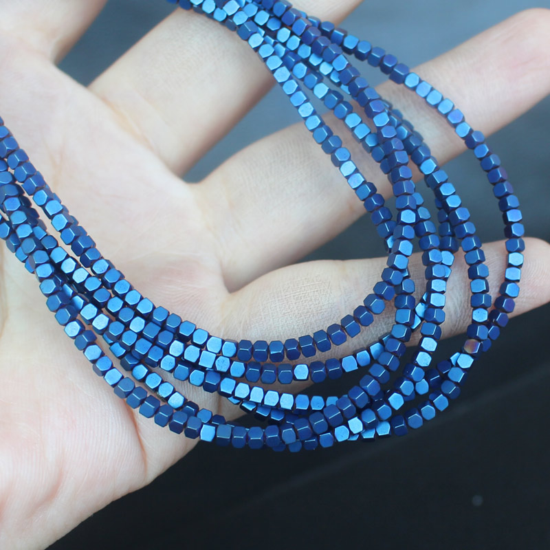 ¡Ematita natural muy brillante! Cuentas de hematita cuadradas facetadas de 15 pulgadas, para hacer joyas, pulseras y collares DIY