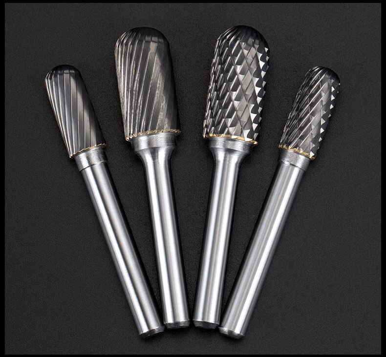 1pc solid carbide tungsten steel milling cutter,6mm shank C type Metal electric grinding head,Polishing tool