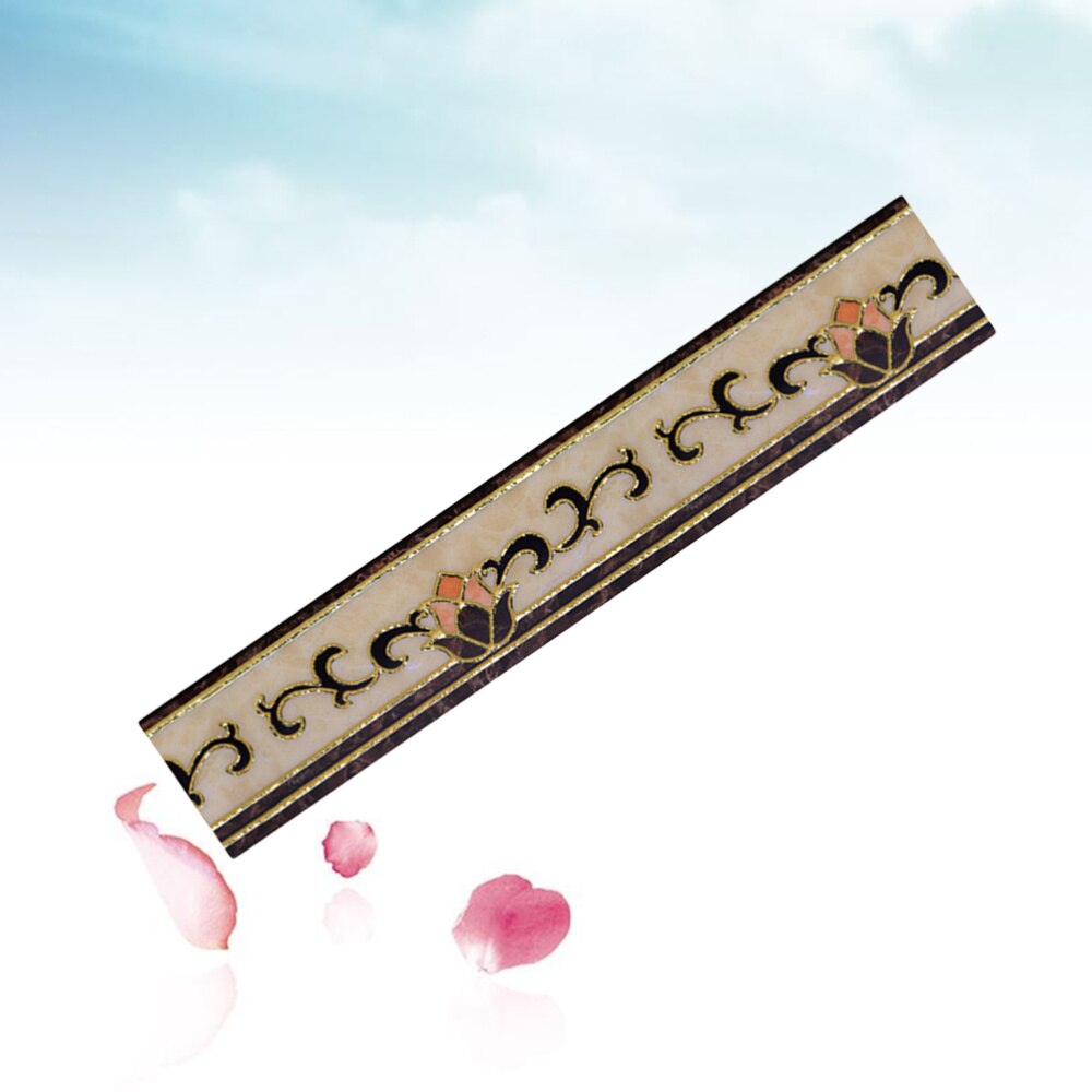 1 Pc Wallpaper Border Sticker Waterproof Self Adhesive Gold-plated Floral Stickers Waist Line Wall Sticker (500X10CM)