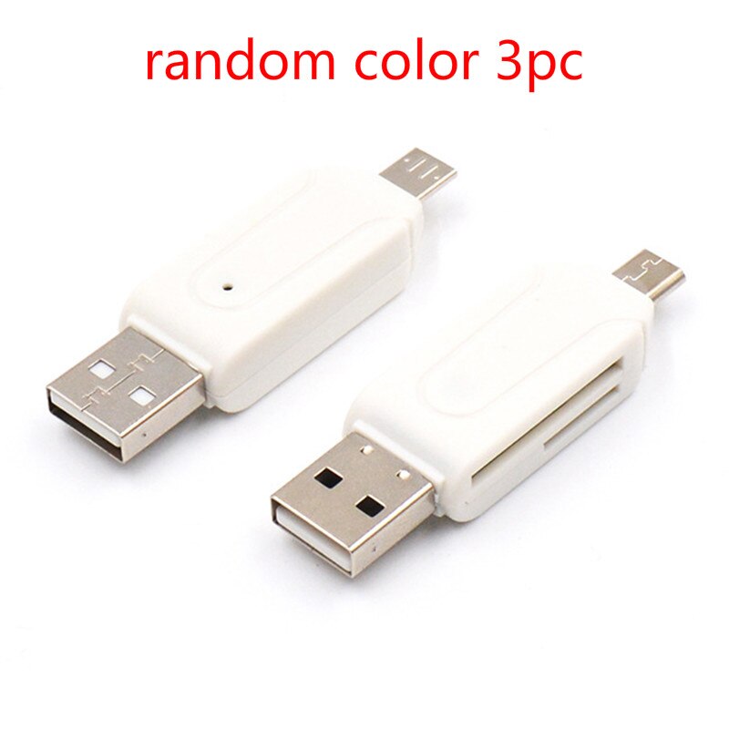 5/4/3/2/1 Pcs 2 In 1 Usb Otg Adapter Universele Micro Usb Tf kaartlezer Voor Android Pc Tf Micro Sd-kaart Mobiele Telefoon Adapter: random color 3pc