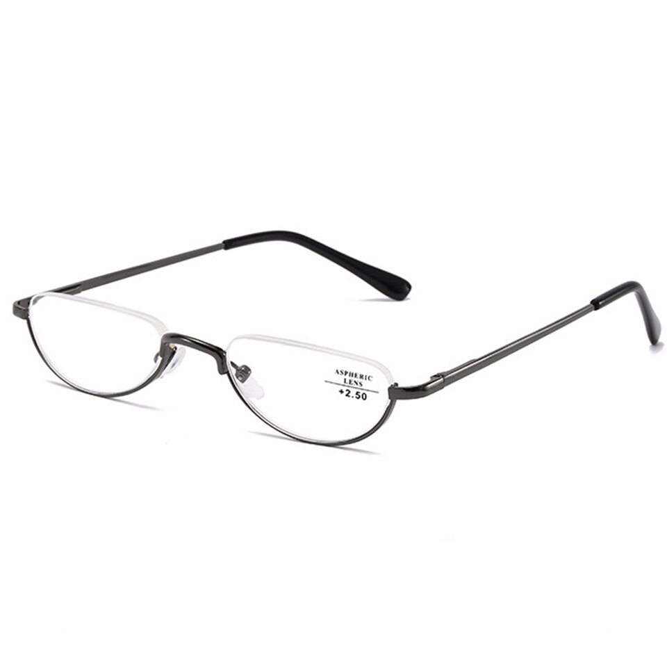 Ultralight Metal Half Frame Reading Glasses Unisex Portable Business Presbyopia Glasses With Diopters +1.00+1.50+2.00+2.50+3.00: +150 / c1