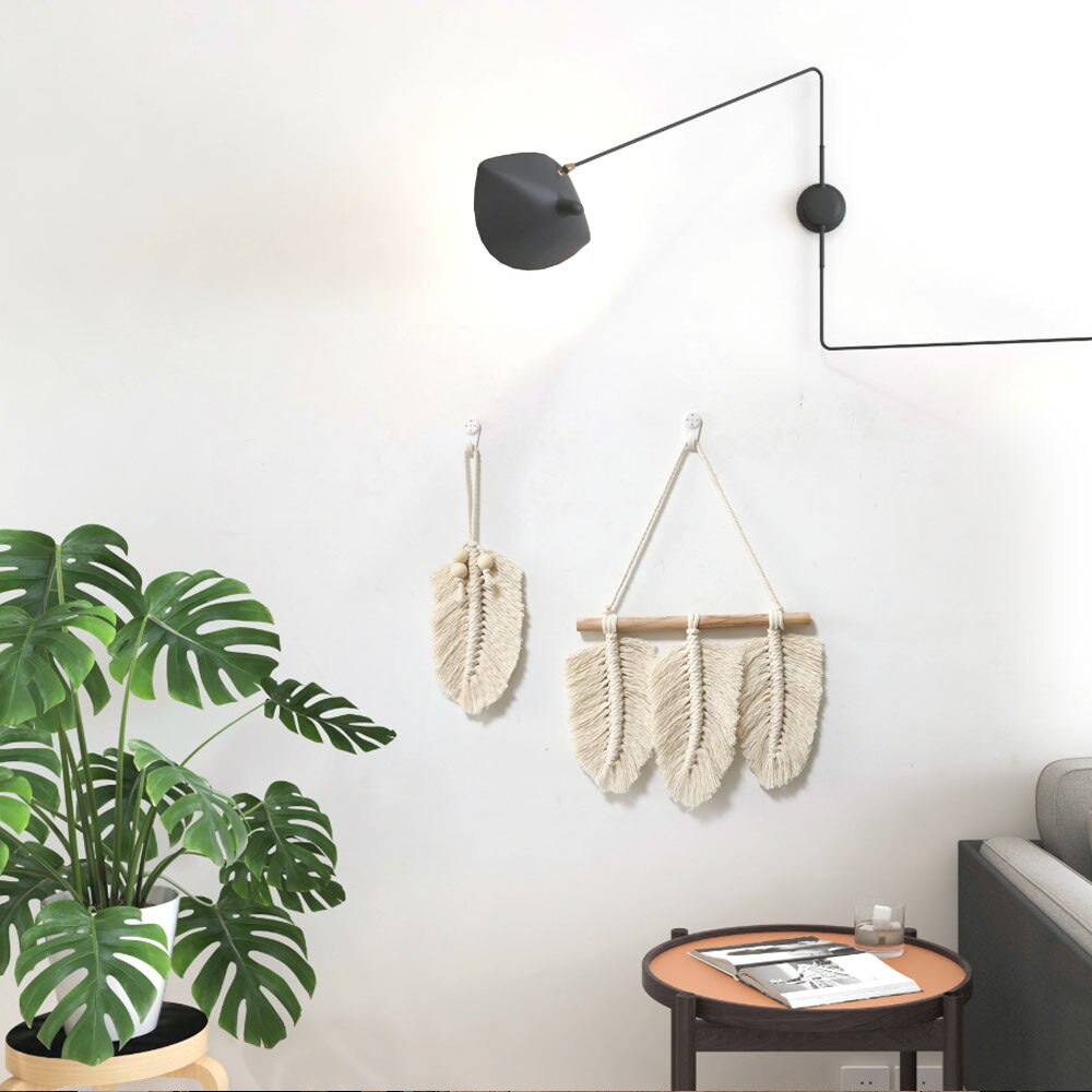 Handgemaakte Muur Opknoping Macrame Veer Katoenen Draad Tapastry Woondecoratie Voor Nursy Kinderkamer Woonkamer