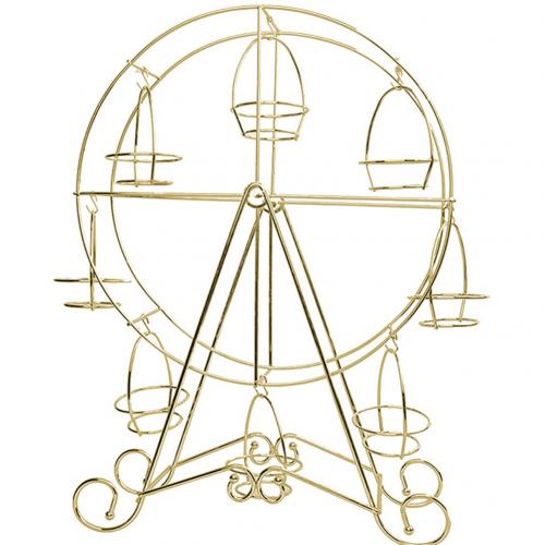 Soporte metálico para Magdalenas con forma de noria, soporte de exhibición para tartas y fiestas de cumpleaños y bodas: Golden