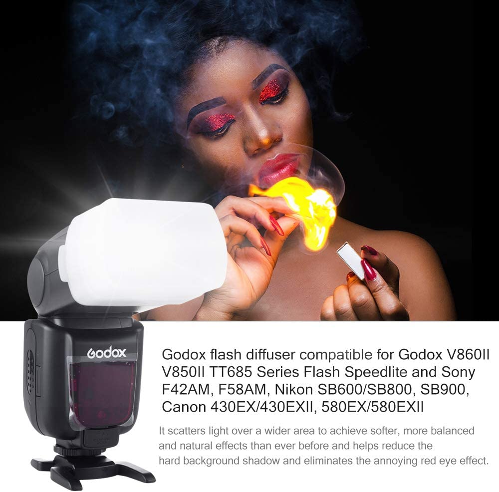 Godox flash diffuser kuppel bounce - passer til godox  v860ii v850ii tt685 tt600 flash speedlight