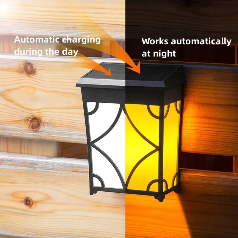 Verlichting op zonne-energie Buitenwas Wandlamp RGB en warmlicht Waterdicht voor Patio Tuin Balkon Landschap Decoratieve verlichting