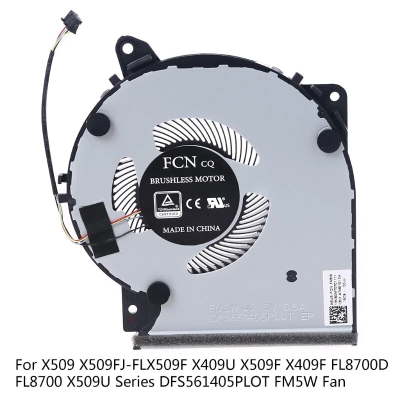Ventilador de refrigeración para ordenador portátil, radiador para ASUS X409, X409F, X409FA, X409FJ, X509, X509FB, A509FB, DFS561405PL0T, FLM0, DC 5V, 0.5A