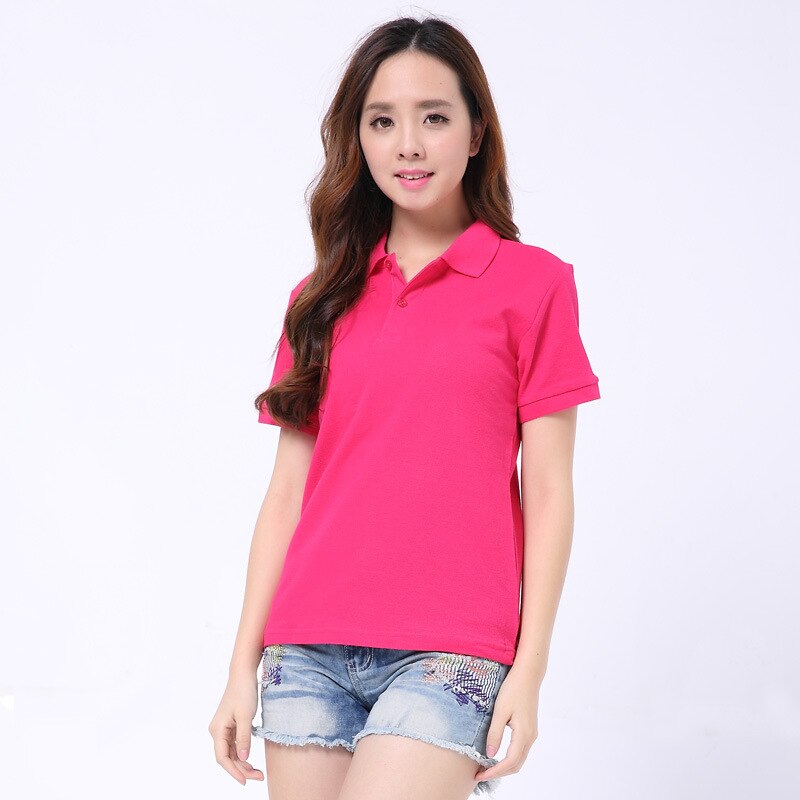 Zomer dames poloshirt met korte mouwen en revers