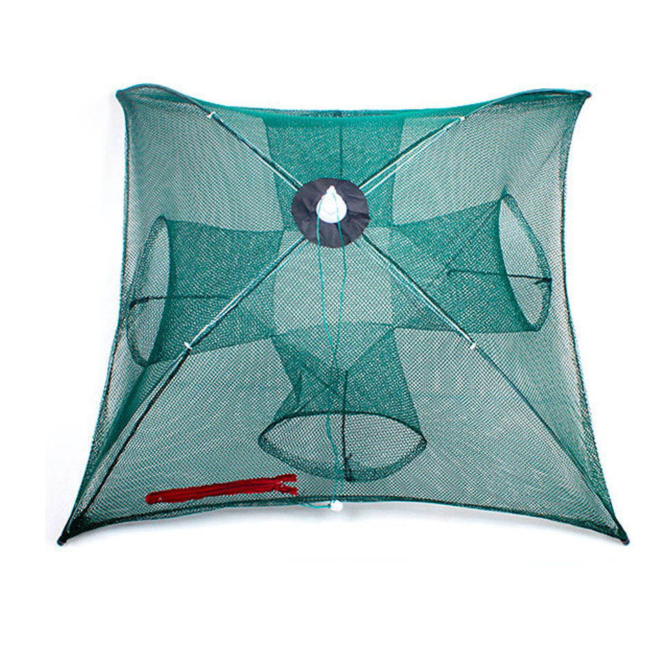 Folded Portable Hexagon 4/6/8/12/16 Hole Automatic Fishing Shrimp Trap Fishing Net Fish Shrimp Minnow Crab Baits Cast Mesh Trap