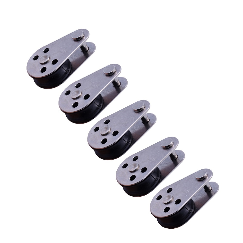 5PCS 316 Stainless Steel Pulley Block 45mm Hanging Wire Towing Wheel Lifting Wire Rope Cable Pulley Roller For 2mm To 8mm Rope