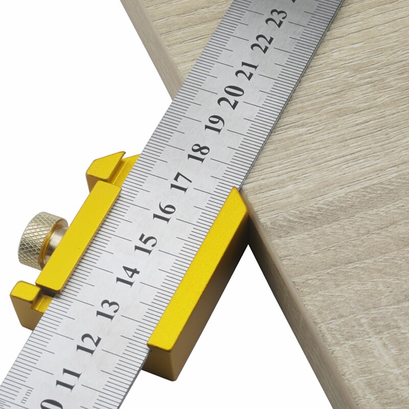 Hoek Scribe Aluminium 45 Graden Hoek Lijn Kaliber Heerser Carpenter Locator Heerser Blok Gauge Houtbewerking Gereedschap: type 1 with ruler