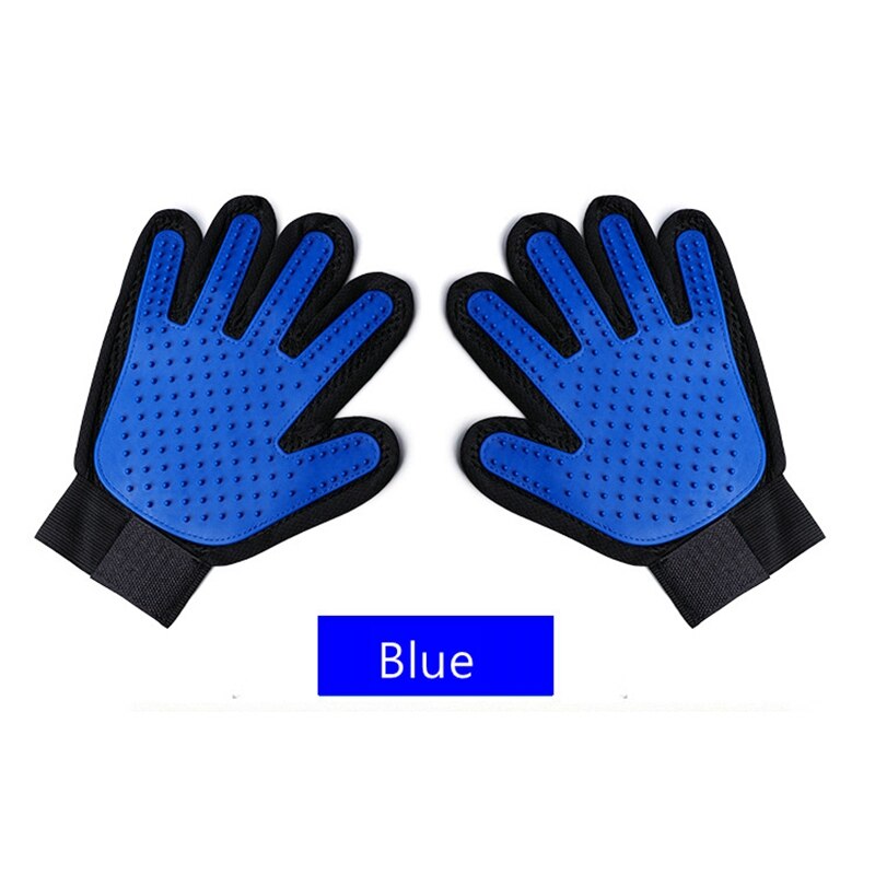 Guanto per animali domestici guanto per toelettatura per gatti spazzola per despargimento pulizia efficace dei capelli guanti per massaggi per animali domestici spazzola per la rimozione dei capelli pulita per il bagno: blu 1pezzi / sinistra mano