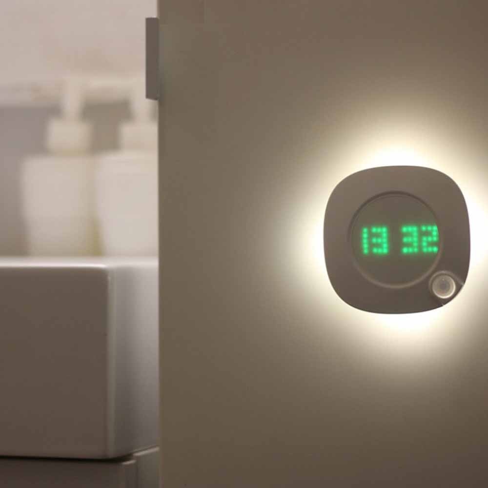 Smart Sensor Wandklok Met Led Verlichting Aaa Batterij Aangedreven Nacht Home Horloge Klok Led Voor Slaapkamer Wc Keuken