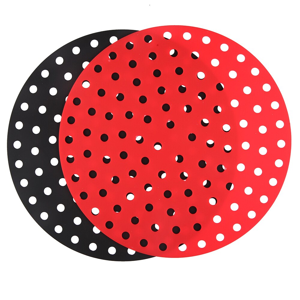2pcs Silicone Air Fryer Liner Steamer Pad Air Fryer Accessory Kitchen Baking Liner Cooking Utensils Air Fryer Baking Paper: SetA-2pcs-19.5cm