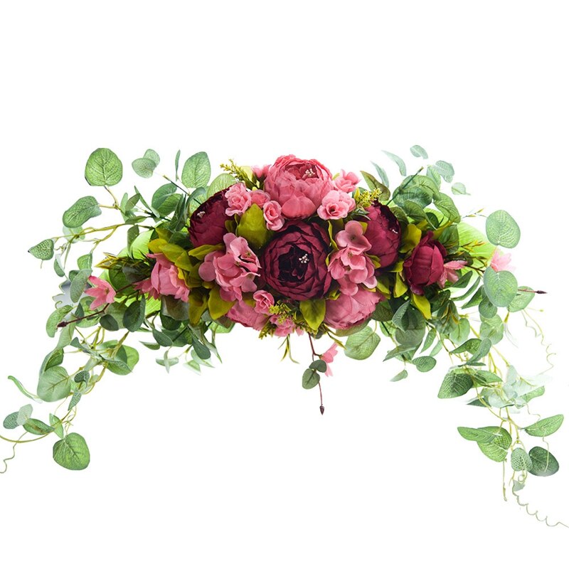 Artificial Peony Wedding Wreath Arch Arrangement Lintel Hanging Wreath Wall Decoration Home Decoration Party Supplies: As Shown