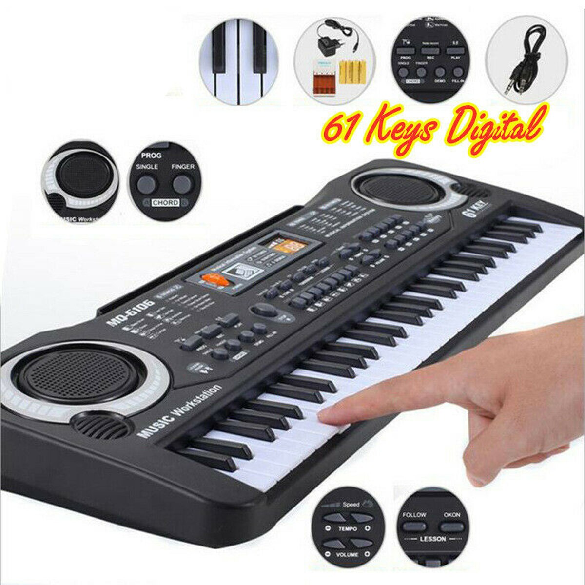Multifunctional Children’s Electronic Piano 61-key Electronic Digital Piano Instrument Set with Microphone