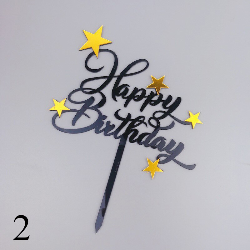 Mirror Acrylic Cake Topper Cute Crown Happy Birthday Letters Cake Topper For Kids Birthday Cake Decor Baby Shower Cake Topper: 11