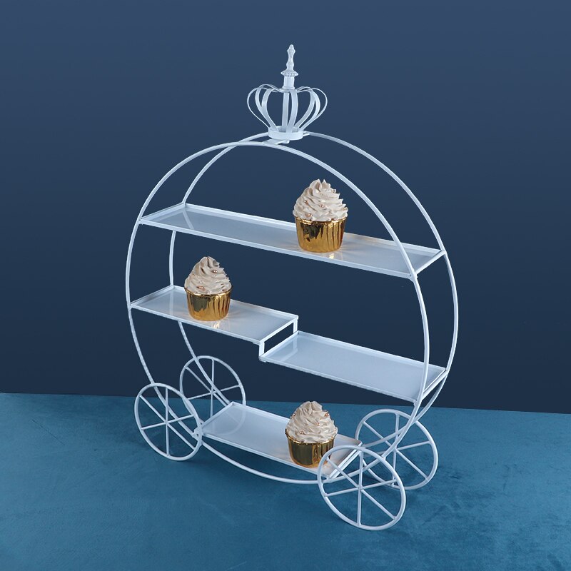 Babyshower verjaardagsfeest dessert servies taartstandaards cupcake taarten display houder borden fondant eten metalen dienblad servies