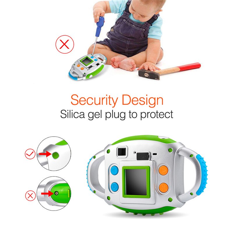 AMKOV Mini Camera Creativity Neck Camera Photography for Cute Kid Portable 5MP HD Camera Support Speaker Recording 32GB SD Card