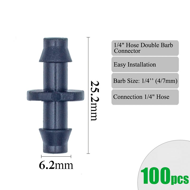 Garden Irrigation Connectors Barbed Single Double Tee Elbow Drip Arrow Cross Coupling Watering Fitting For 3/5 4/7mm Hose: WHITE