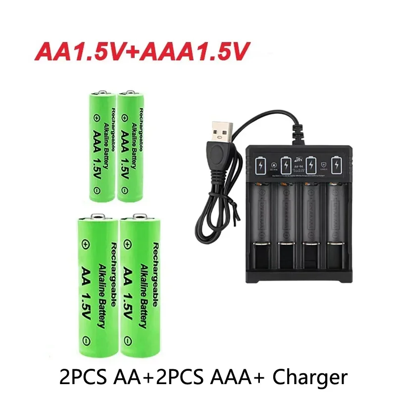 Original Rechargeable Battery 1.5V AA9800mAh+AAA8800mAh+Charger for Computer Clock Radio Video Game Digital Camera AA AAAbattery: Pink