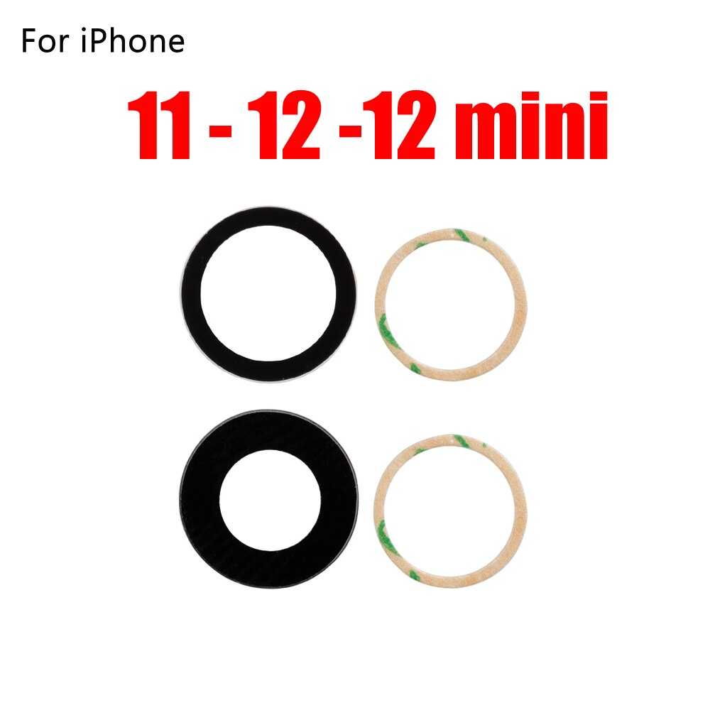 5 sztuk dla iPhone 6 6S 7 8 11 Pro Plus X XR XS Max powrót tylna kamera szklany obiektyw z naklejki samoprzylepne części zamienne: 11 12 mini