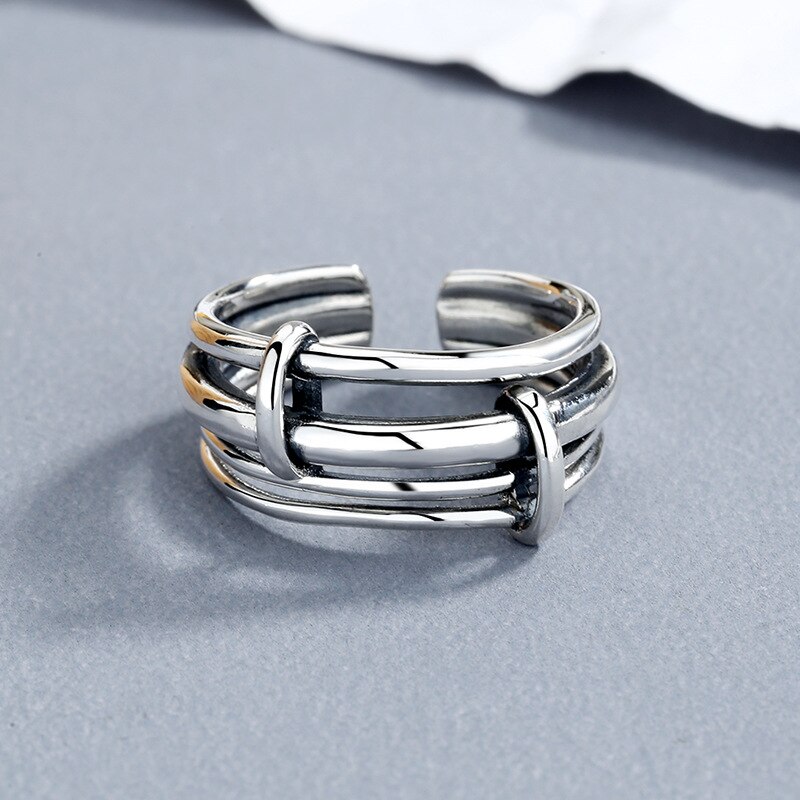 originale couches populaires chaînes bague Simple anneaux pour les femmes de mariage fiançailles bijoux