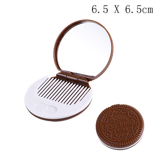 Double-Sided Oval Shaped Makeup Mirrors Stainless Steel Cosmetic Mirrors Foldable Mini Makeup Mirrors: pattern 3