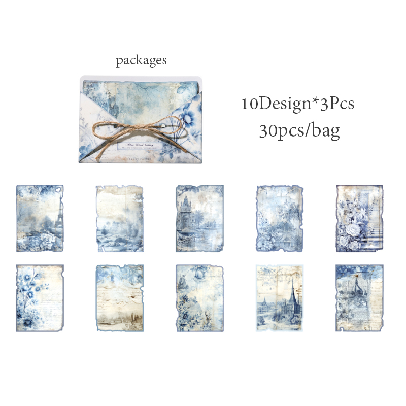 Mr. paper 6 stilar 30 ark/förpackning tunt pappersmaterial papper tankar om vinden serien gör-det-själv-handbok dekorativt bakpapper