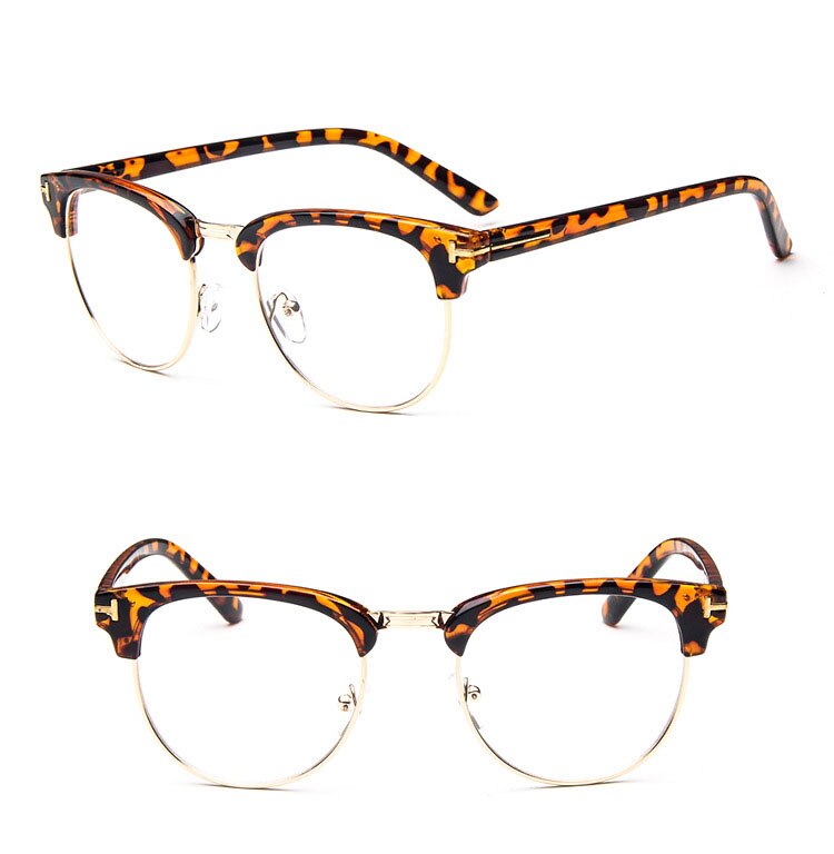 Monture de lunettes en métal demi-cerclée pour hommes, lunettes optiques cool, monture de lunettes de vue pour hommes