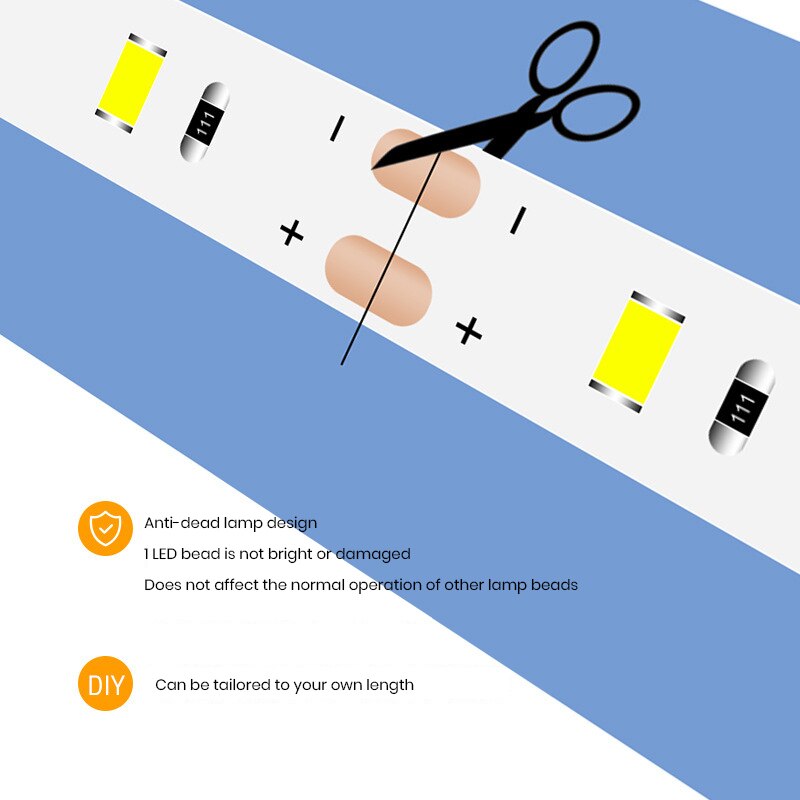 battery rechargeable body sensor 5V waterproof led2835 lamp with smart LED light bar wardrobe cabinet light